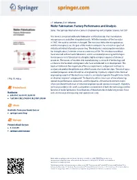 Wafer Fabrication: Factory Performance and Analysis Series: the Springer International Series in Engineering and Computer Science, Vol