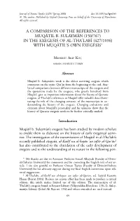 A Comparison of the References to Muqatil B