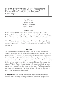 Learning from Writing Center Assessment: Regular Use Can Mitigate Students’ Challenges