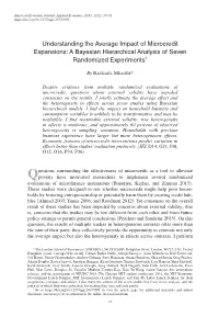 Understanding the Average Impact of Microcredit Expansions: a Bayesian Hierarchical Analysis of Seven Randomized Experiments†