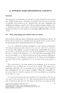 A. Appendix: Some Mathematical Concepts