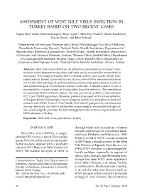 Assessment of West Nile Virus Infection in Turkey Based on Two Recent Cases