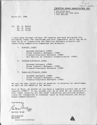 BURTON GRAD ASSOCIATES. INC. March 27, 1986 To: Mr. P. Moore Mr. R. Vines Ms. E. Virgo I Have Gone Through Various ICP Reports A