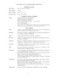 Curriculum Vitae—Michael Patriksson 641221-1911 PERSONAL DATA