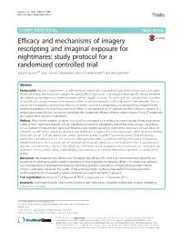 Efficacy and Mechanisms of Imagery Rescripting and Imaginal Exposure for Nightmares: Study Protocol for a Randomized Controlled Trial Anna E