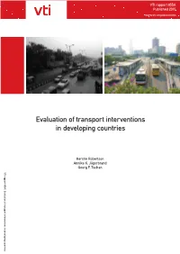 Evaluation of Transport Interventions in Developing Countries