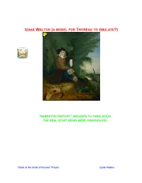 Izaak Walton (A Model for Thoreau to Emulate?)