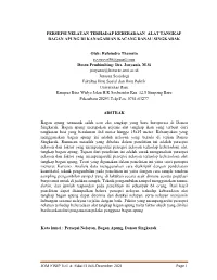 JOM FISIP Vol. 8: Edisi II Juli-Desember 2021 Page 1 COMMUNITY PERCEPTION of the EXISTENCE of FLOATING CHART FISHING EQUIPMENT in KACANG SINGKARAK LAKE