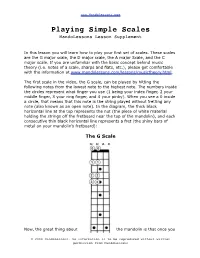 Playing Simple Scales Mandolessons Lesson Supplement