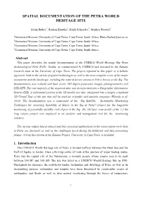 Spatial Documentation of the Petra World Heritage Site
