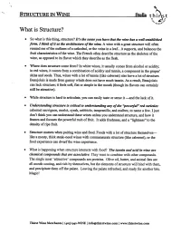 Structure in Wine Steiia Thiast