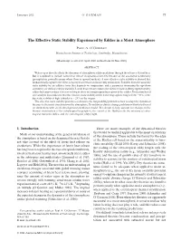 The Effective Static Stability Experienced by Eddies in a Moist Atmosphere