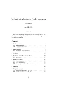 An Brief Introduction to Finsler Geometry