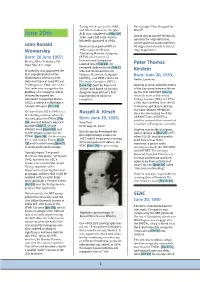 June 20Th Kirsch Also Proposed the Kirsch 1950, and a Full Scale Version Operator for Edge Detection Belatedly Appeared in 1958