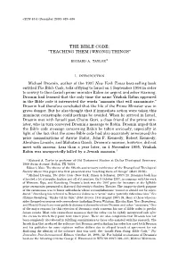 The Bible Code: “Teaching Them [Wrong] Things” Richard A