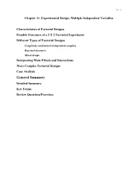 Chapter 13. Experimental Design: Multiple Independent Variables