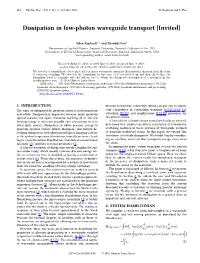 Dissipation in Few-Photon Waveguide Transport [Invited]