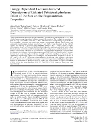Energy-Dependent Collision-Induced Dissociation of Lithiated Polytetrahydrofuran: Effect of the Size on the Fragmentation Properties