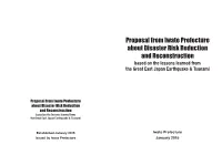 [PDF] Proposal from Iwate Prefecture About Disaster Risk Reduction And