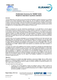 Publishable Summary for 18SIB07 GIQS Graphene Impedance Quantum Standard