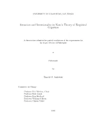Sensation and Intentionality in Kant's Theory of Empirical Cognition