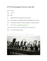 Stylecampaign SVG in Email QA