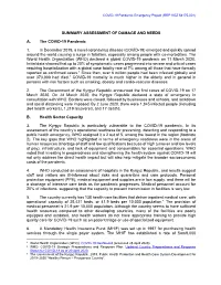 Summary Assessment of Damage and Needs