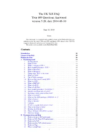 The UK Tex FAQ Your 469 Questions Answered Version 3.28, Date 2014-06-10