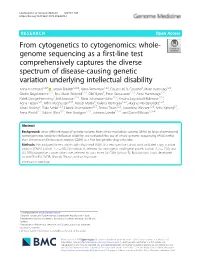Whole-Genome Sequencing As a First-Line Test Comprehensively