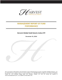 Annual Management Report of Fund Performance Contains Financial Highlights but Does Not Contain the Complete Annual Financial Statements of the Fund