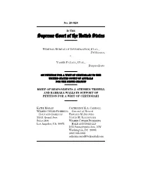 Brief of Respondents J. Stephen Tidwell and Barbara Walls in Support of Petition for a Writ of Certiorari