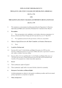 Explanatory Memorandum To
