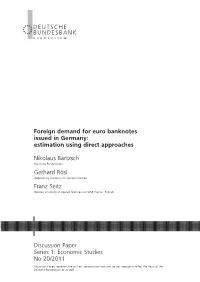 Foreign Demand for Euro Banknotes Issued in Germany: Estimation Using Direct Approaches