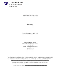 Mountaineers (Society) File://///Files/Shareddocs/Librarycollections/Manuscriptsarchives/Findaidsi