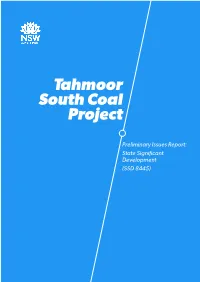Tahmoor South Coal Project (SSD 8445) | Preliminary Issues Report I