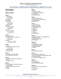 The Power of the Force 2 Checklist