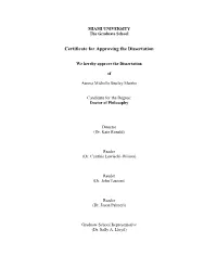 Certificate for Approving the Dissertation