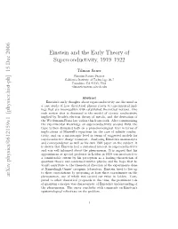 Einstein and the Early Theory of Superconductivity, 1919–1922