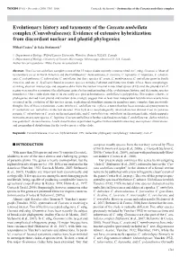 Evolutionary History and Taxonomy of the Cuscuta Umbellata Complex (Convolvulaceae): Evidence of Extensive Hybridization from D