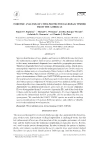 Forensic Analysis of CITES-Protected Dalbergia Timber from the Americas