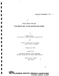 PHASEA ~ORT(REVISED) a IVIAN-CCMPUTER ROLES in SPACE NAVIGATION and GUIDANCE