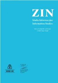 Studia Informacyjne Information Studies