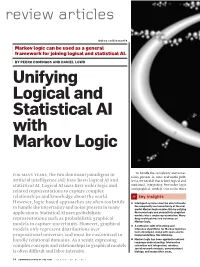 Unifying Logical and Statistical AI with Markov Logic