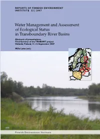 Water Management and Assessment of Ecological Status in Transboundary River Basins