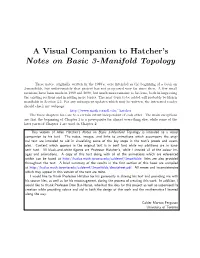 A Visual Companion to Hatcher's Notes on Basic 3-Manifold Topology