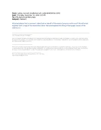 Monsanto Company in Microsoft Word Format Together with a Copy of the Transmittal Letter That Accompanies the Filing of Two Paper Copies of the Submission