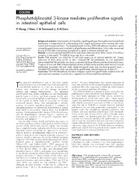 Phosphatidylinositol 3-Kinase Mediates Proliferative Signals in Intestinal Epithelial Cells H Sheng, J Shao, C M Townsend Jr, B M Evers