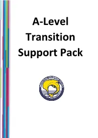Sixth Form Transition Support Pack