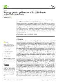 Structure, Activity and Function of the NSD3 Proteinlysine