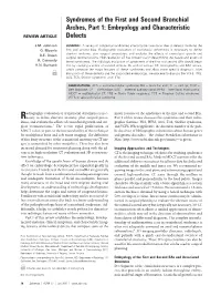 Syndromes of the First and Second Branchial Arches, Part 1: Embryology and Characteristic REVIEW ARTICLE Defects